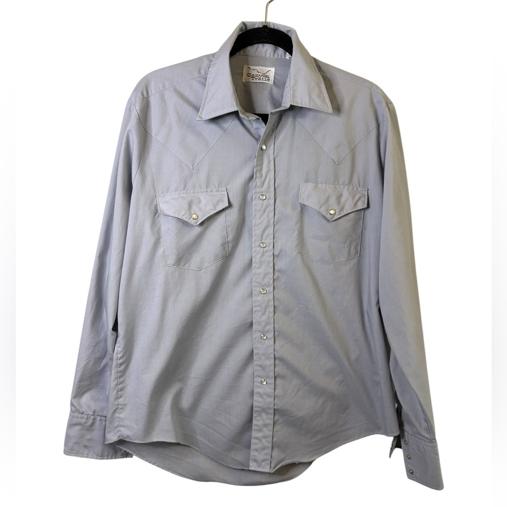 Vintage Canyon Trails Light Gray Casual Button Down Shirt